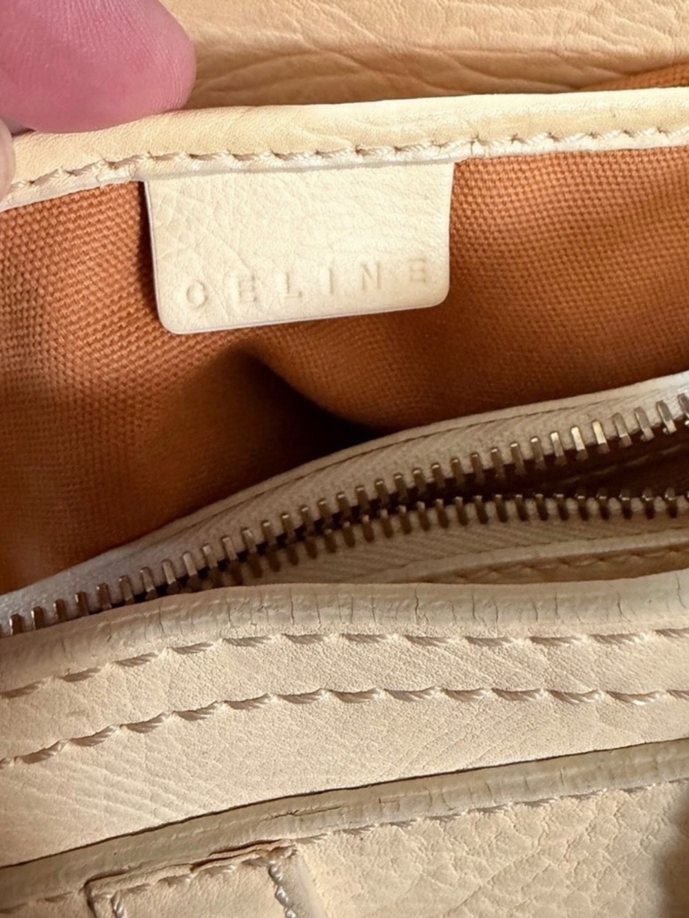 Authentic Celine Beige Leather Tote Bag Quiet Luxury Designer Tote with COA - Picture 12 of 15